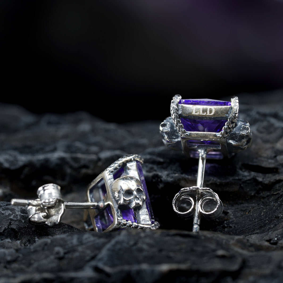 Mini Maus Stud earrings | Purple Cubic Zirconia