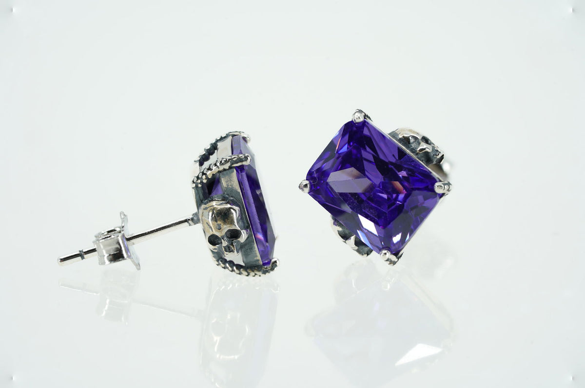 Mini Maus Stud earrings | Purple Cubic Zirconia