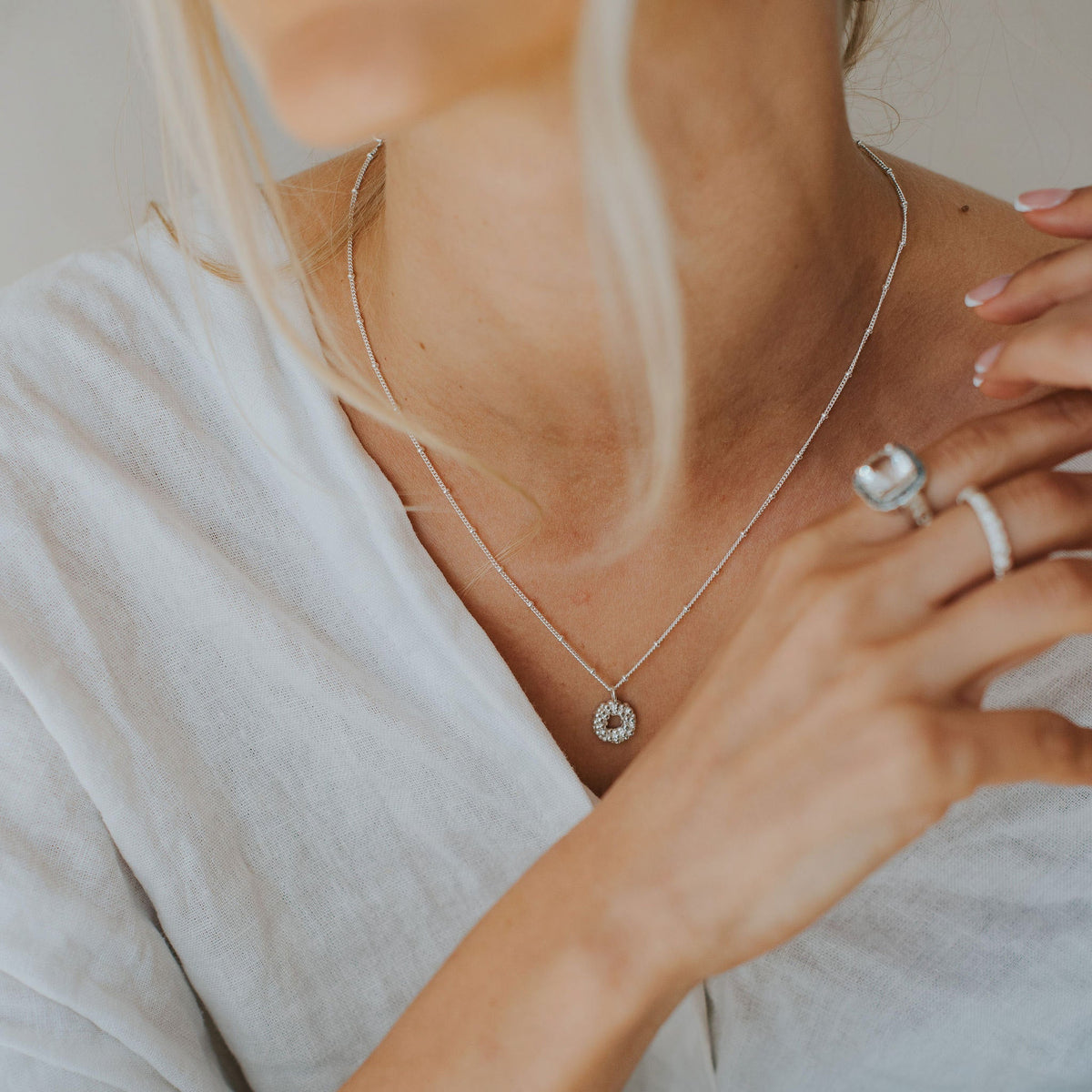 Dainty London Mini Silver Barnacle Necklace