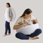 MINICAMP C-Shape Baby Feeding & Pregnancy Pillow with Organic White Cover | Kapok or PES Filling