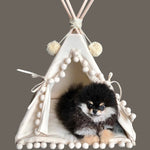 MINICAMP Guinea Pig Bed Teepee, Chinchilla Bed, Small Pet Bed – Sizes 2XS, 3XS, 4XS Ecru 2XS