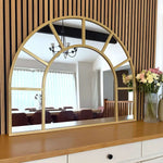 Mio - Gold Metal Arched Window Mirror - 95cm x 120cm
