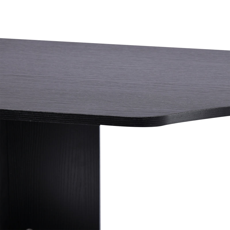 Modern Computer Desk with Drawers and Storage Shelves, Study Workstation, Writing Desk with Printer Stand for Home Office, Black and White