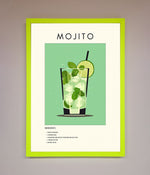 Mojito Framed Poster Neon Green
