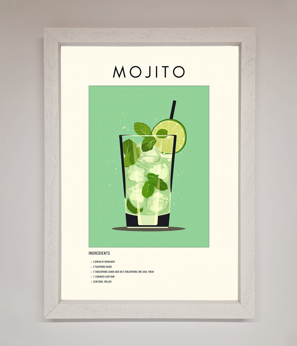 Mojito Framed Poster White