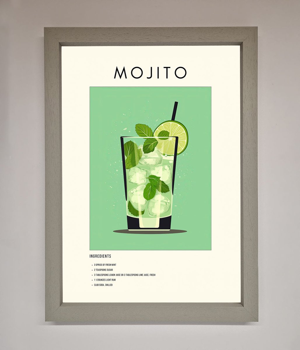 Mojito Framed Poster Grey
