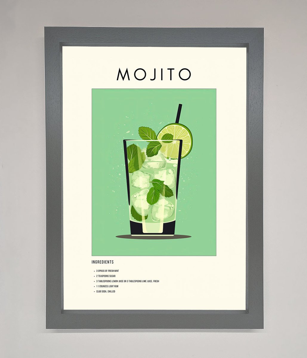 Mojito Framed Poster Dark Grey