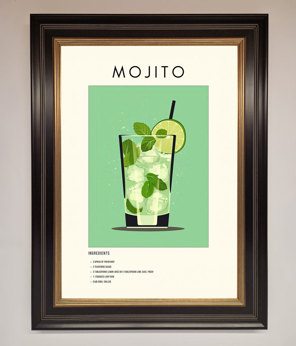 Mojito Framed Poster Black Gold