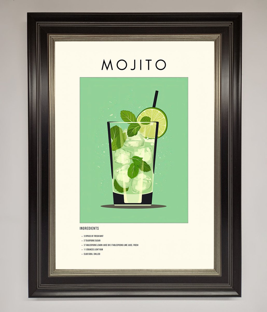 Mojito Framed Poster Black Silver