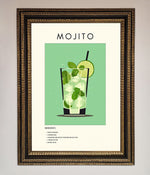Mojito Framed Poster Ornate Gold Black