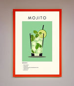 Mojito Framed Poster Neon Red
