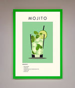 Mojito Framed Poster Neon Dark Green