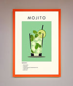 Mojito Framed Poster Neon Orange