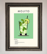 Mojito Framed Poster Ornate Silver Black