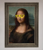 Mona Lisa Glasses Framed Print Ornate Silver
