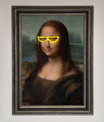 Mona Lisa Glasses Framed Print Ornate Silver Black