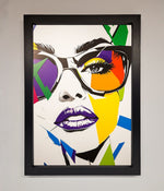 MultiColour Face Framed Wall Art Black