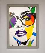 MultiColour Face Framed Wall Art Grey