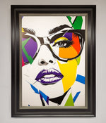 MultiColour Face Framed Wall Art Black Silver