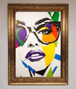 MultiColour Face Framed Wall Art Bronze