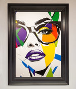 MultiColour Face Framed Wall Art Matt Black
