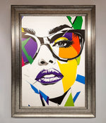 MultiColour Face Framed Wall Art Silver
