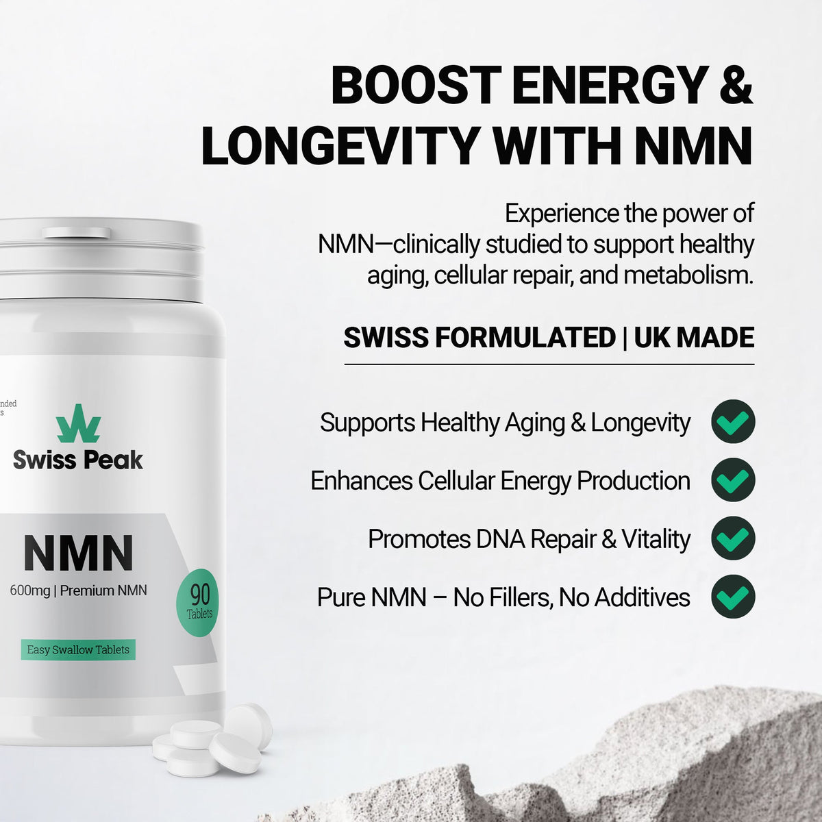 NAD+ Supplement (600mg per Serving) Cellular Repair & Energy Metabolism