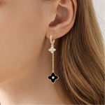 Natalya Clover Shape Long Drop Earrings | 4 Colours