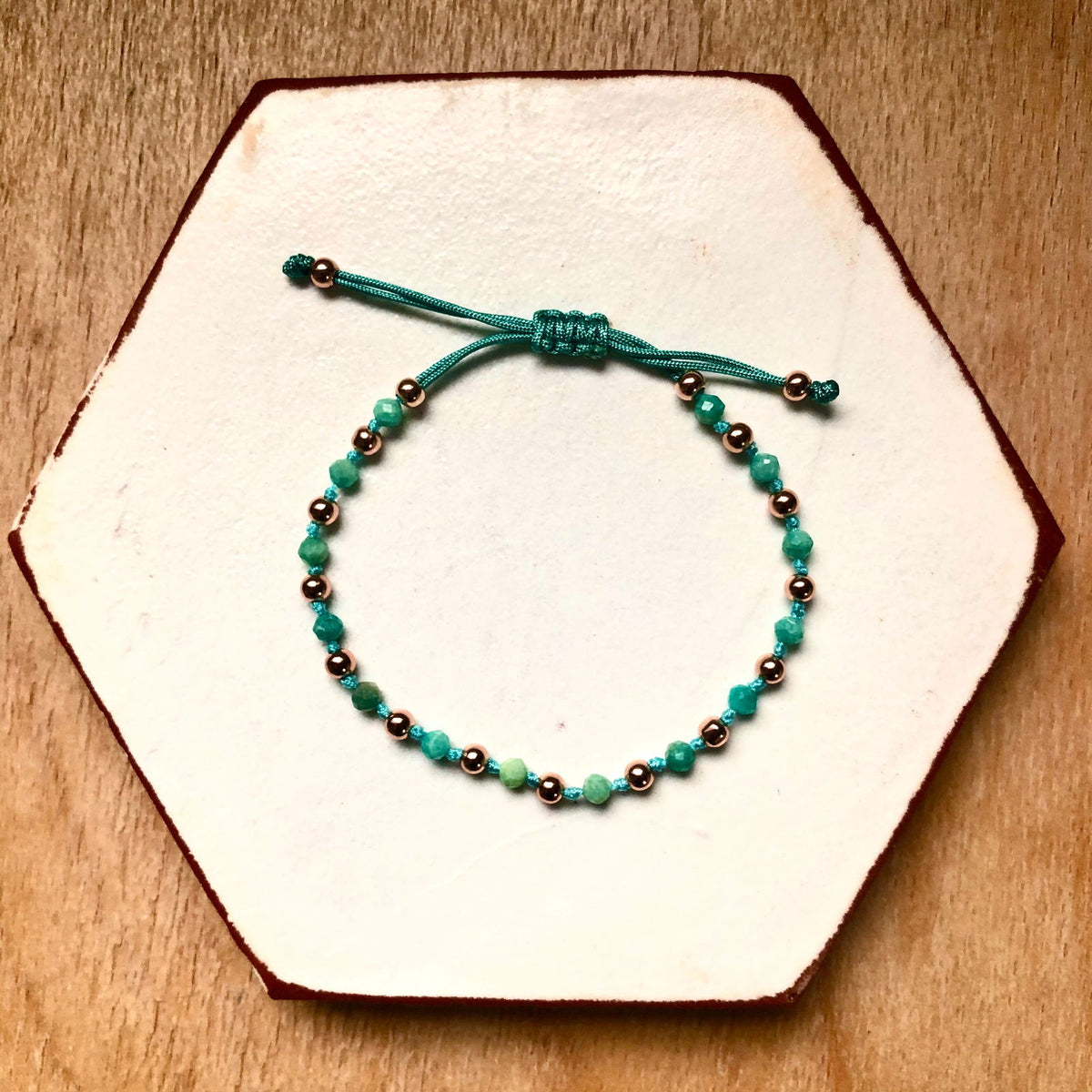 Natural stone friendship bracelets with silver beads turquoise