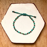 Natural stone friendship bracelets with silver beads turquoise