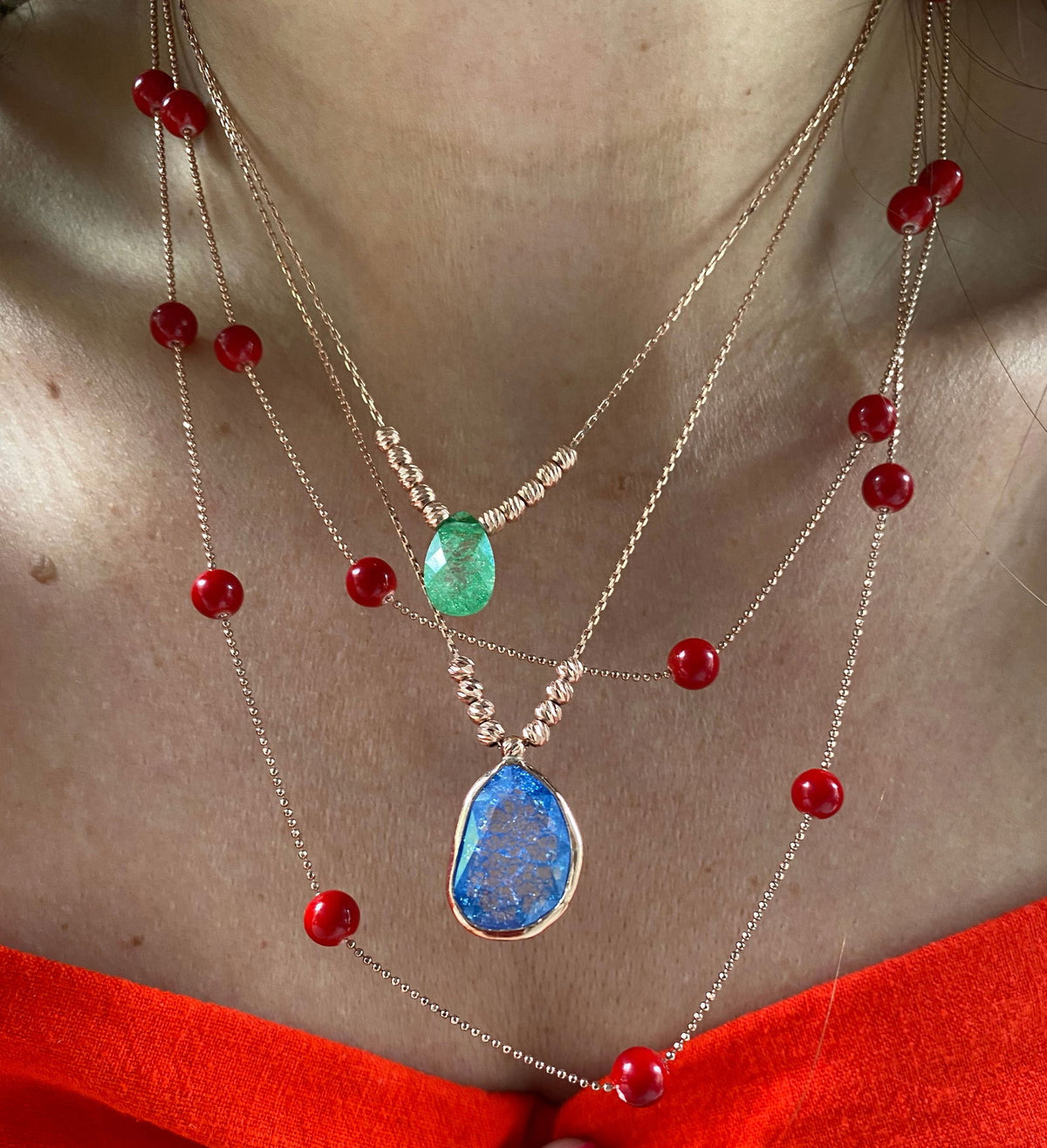 Necklace with Colourful Natural Stones