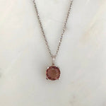 Necklace with colour changing Zultanite gem Silver Small Pink