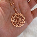 Necklaces with large pendants Flower of life Rose GPS