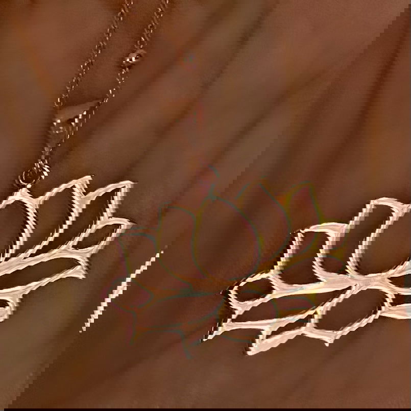 Necklaces with large pendants Lotus Flower