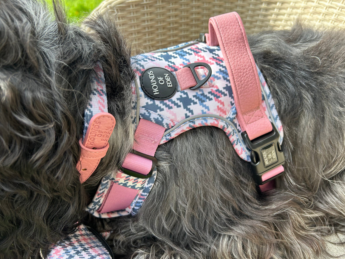 Pink Houndstooth Dog Supaw Strong Lite™ Harness (XS-XL)