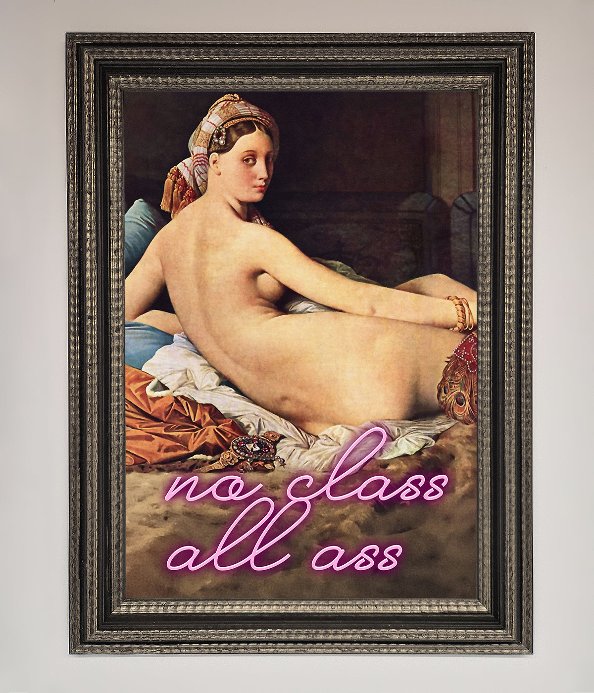 No Class All Ass Framed Print Ornate Silver Black