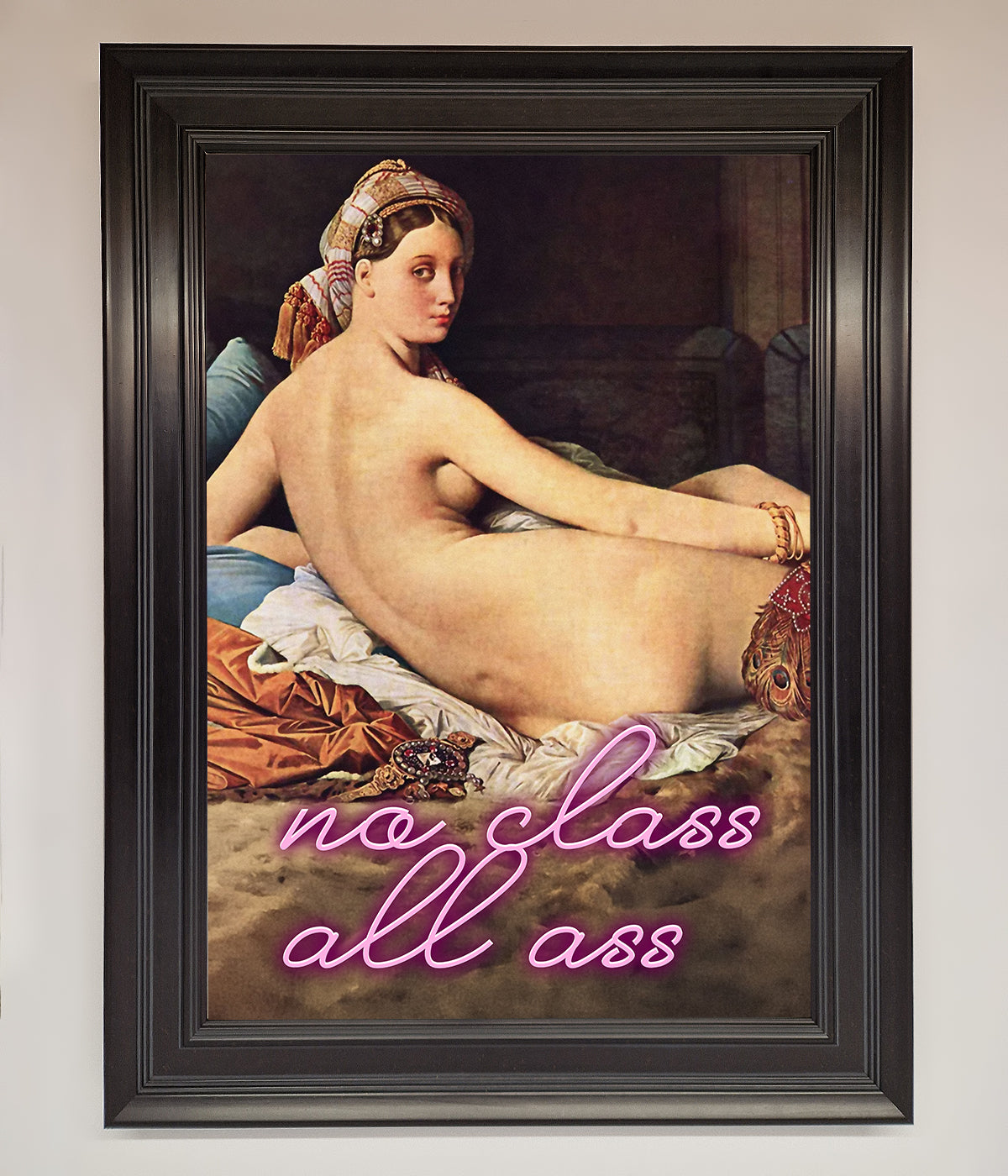 No Class All Ass Framed Print Matt Black