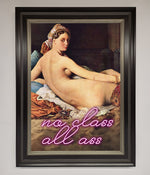 No Class All Ass Framed Print Black Silver