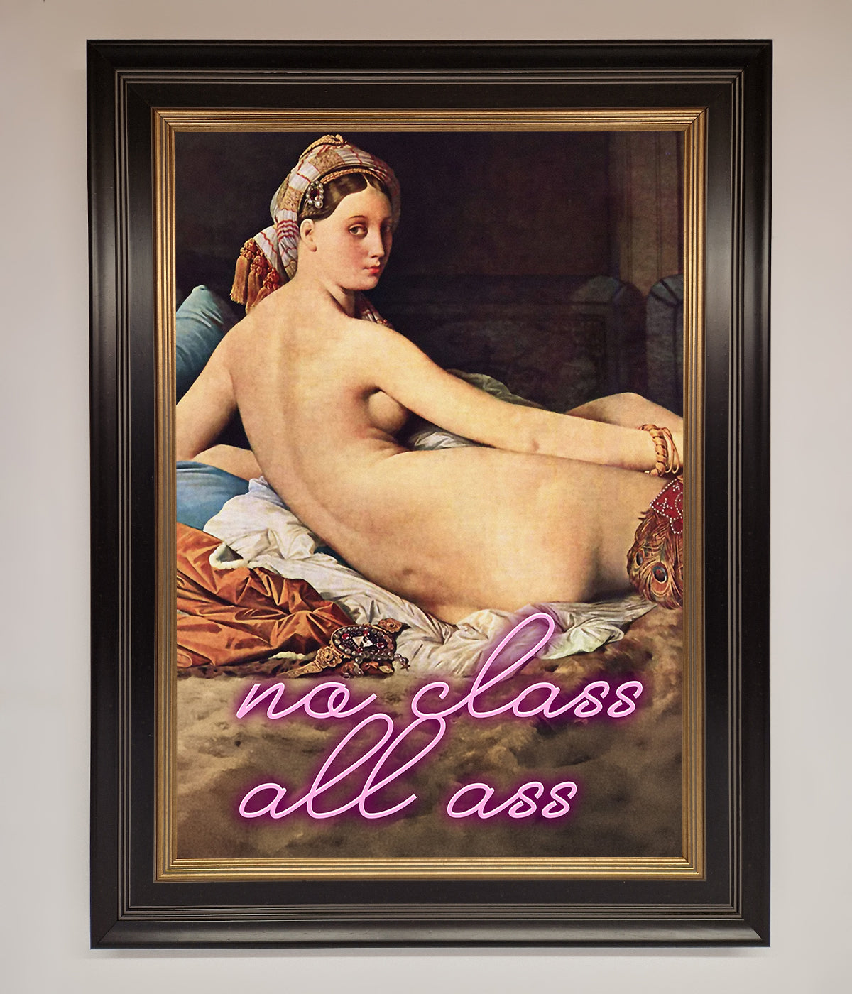 No Class All Ass Framed Print Black Gold