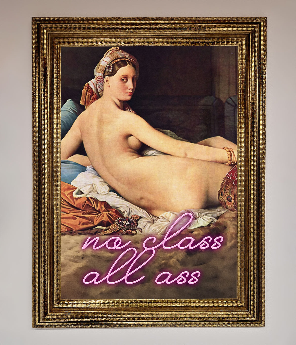 No Class All Ass Framed Print Ornate Gold