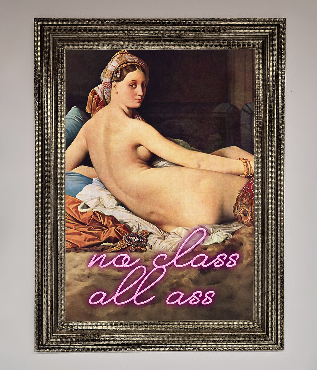 No Class All Ass Framed Print Ornate Silver