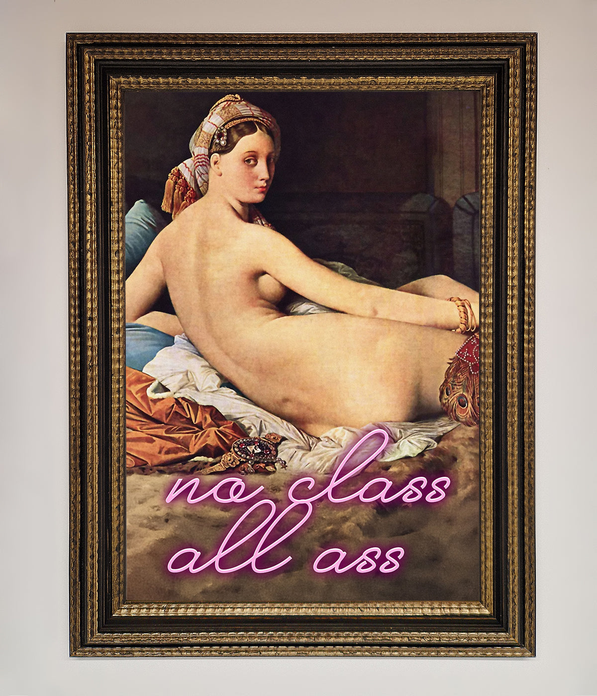 No Class All Ass Framed Print Ornate Gold Black