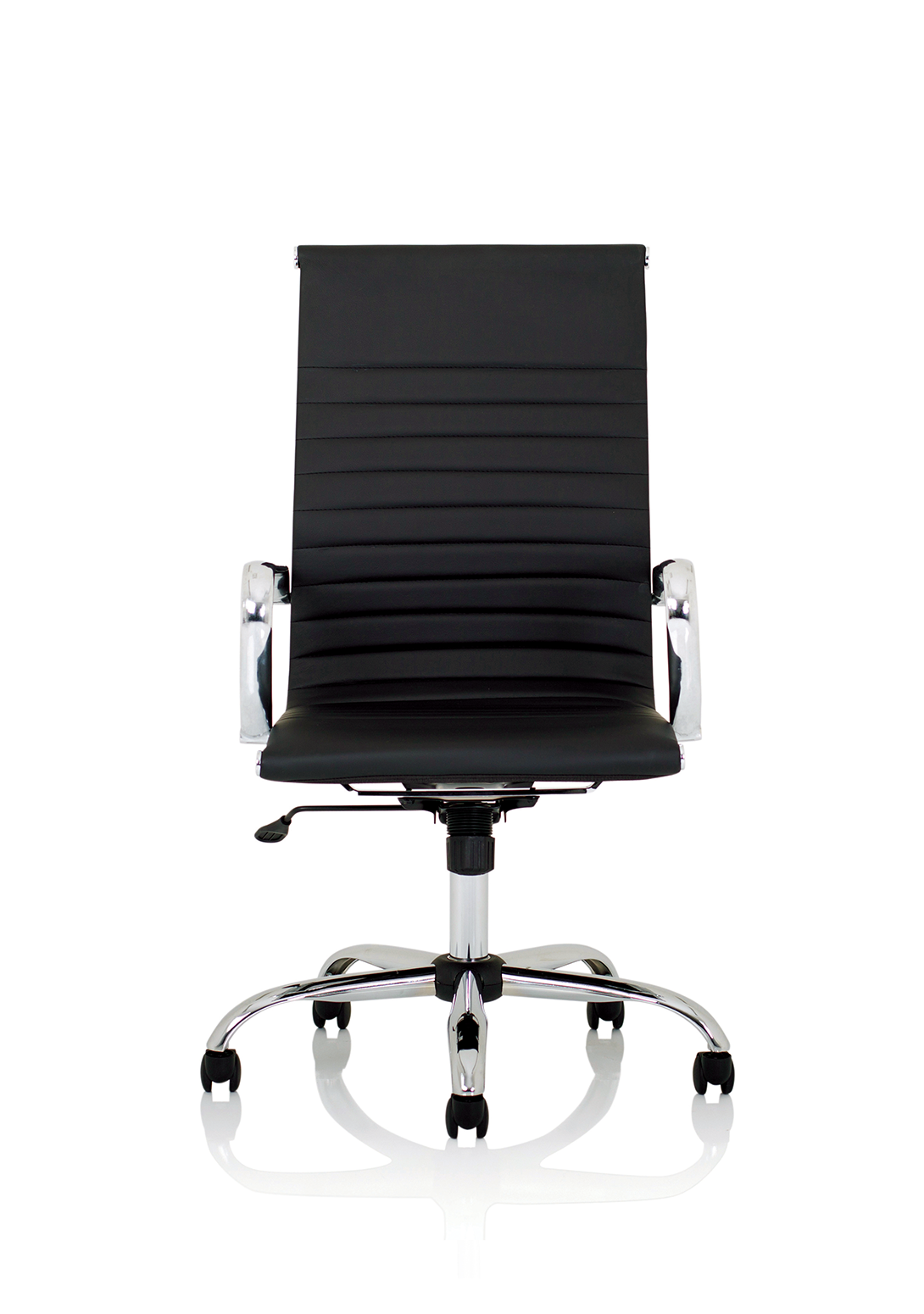 Nola Black Leather Executive Office Chair with Arms High Black Leather