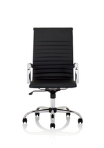 Nola Black Leather Executive Office Chair with Arms High Black Leather