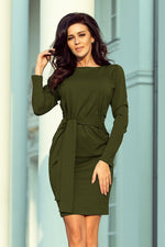 Numoco Cotton Daydress with Wide Tie Belt - Limited Edition green 2