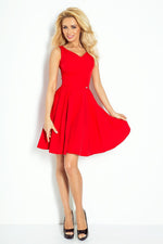 Numoco Flared Cocktail Dress with Heart-Shaped Neckline