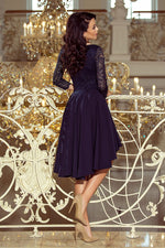 Numoco Nicolle Lace Asymmetrical 3/4 Sleeve Dress