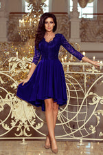 Numoco Nicolle Lace Asymmetrical 3/4 Sleeve Dress