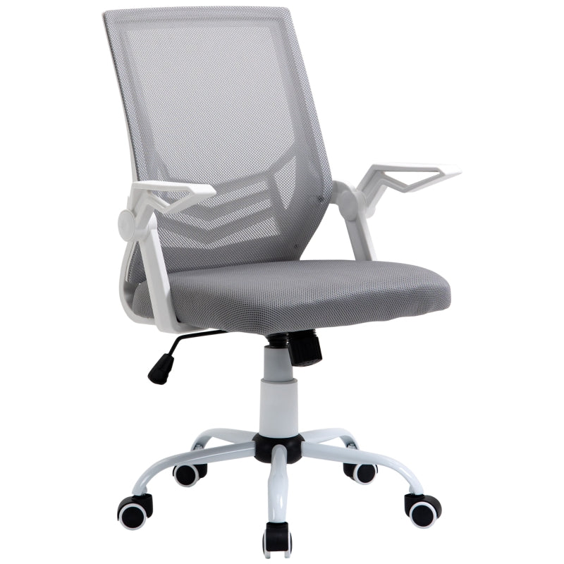 Office Chair, Gaming chair Ergonomic Desk Chair with Flip-up Arm and Lumbar Back Support for Home, Grey
