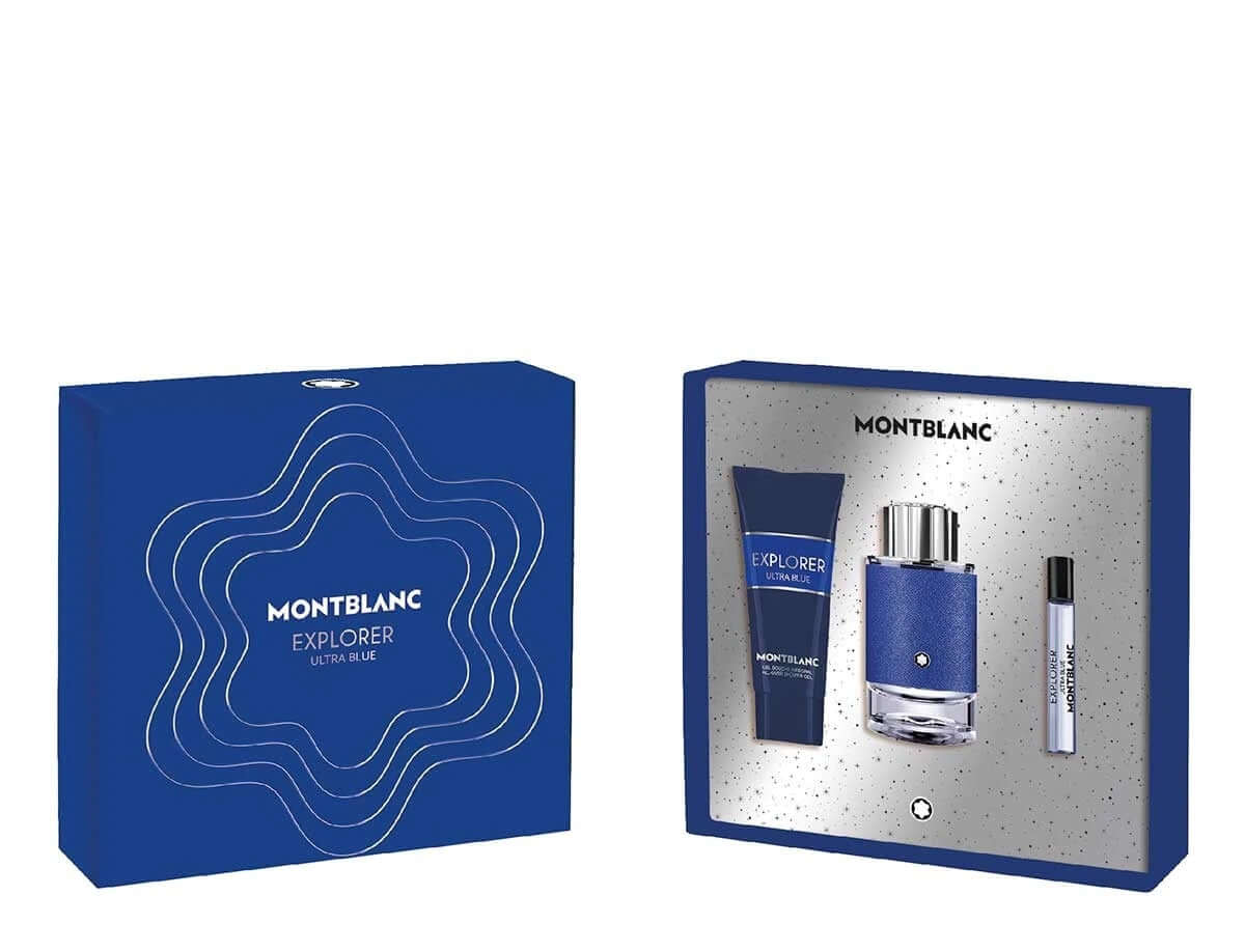 Montblanc Explorer Ultra Blue 100ml EDP + 7.5ml EDP Mini + 100ml Shower Gel for Men Gift Set